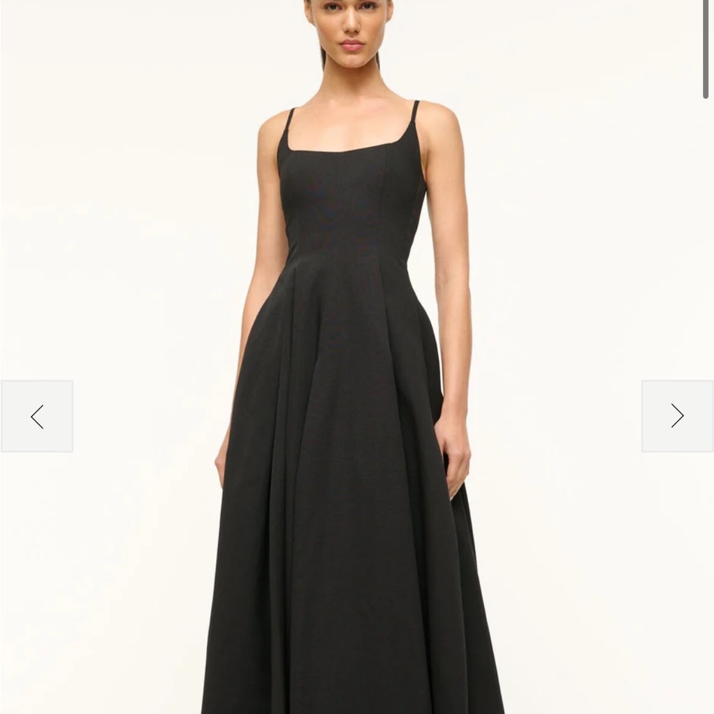 Staud Black Square-Neck A-Line Maxi Dress